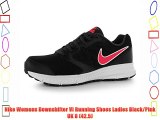 Nike Womens Downshifter VI Running Shoes Ladies Black/Pink UK 8 (42.5)