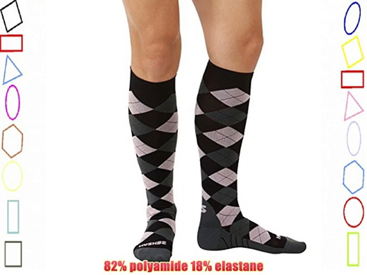 ⁣Zensah Argyle Compression Socks - Black/Grey/Pink Large