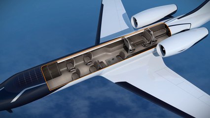 Windowless Jet Concept: crazy panoramic view inside the plane!