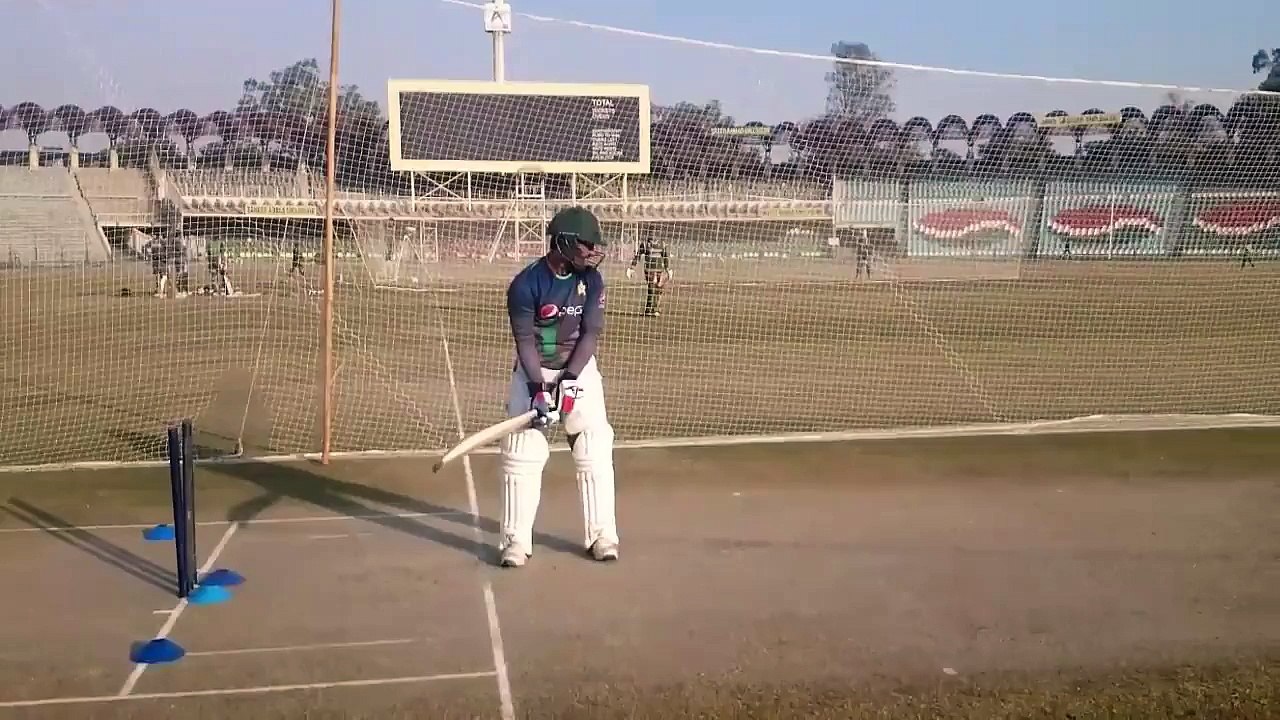 Team practice session at Gaddafi Stadium