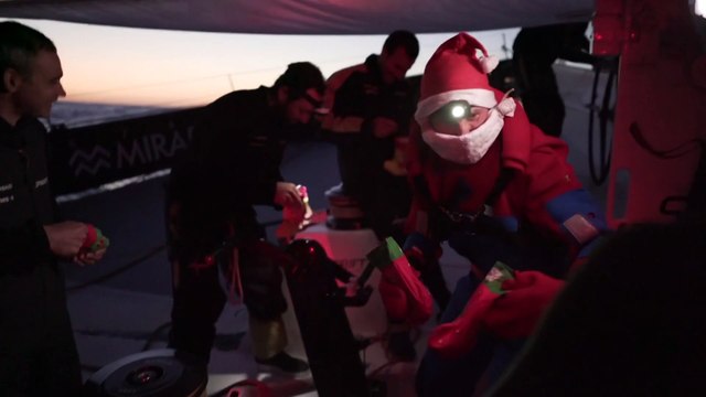 Trophée Jules-Verne. Noël à bord du Spindrift 2