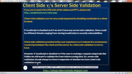 Client side vs Server side