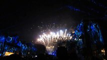 snowing Disneyland Forever Fireworks from Main Street Mouse