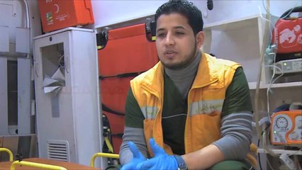 هذه قصتي-نور الدين مسعف فقد ساقة بغارة للنظام بحلب