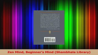 PDF Download  Zen Mind Beginners Mind Shambhala Library Download Online