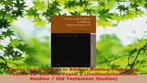 Read  Cantos and Strophes in Biblical Hebrew Poetry III Psalms 90150 and Psalm 1 Ebook Free