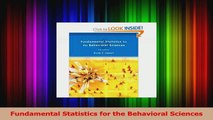 Read  Fundamental Statistics for the Behavioral Sciences Ebook Free