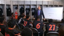 Mooch gives a chalk talk to McClymonds High School Warriors