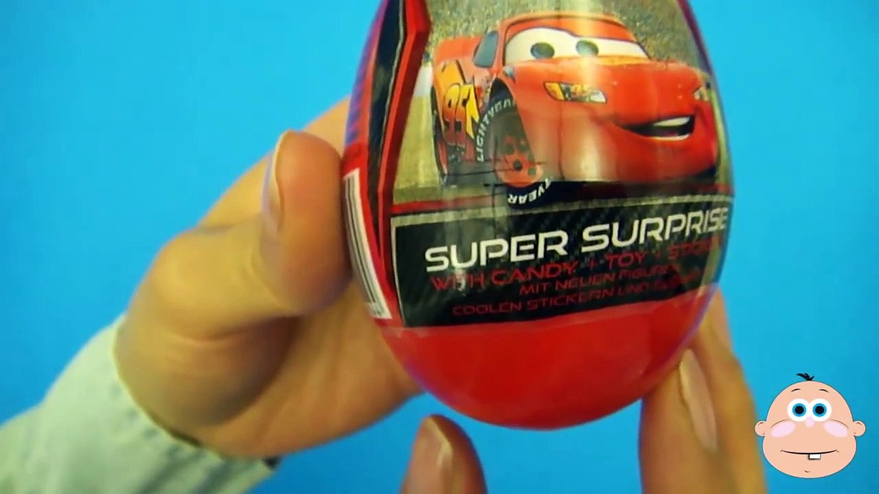 Disney Pixar Cars Collectable Candy Toy Set Super Surprise Kinder Eggs Opening Unboxing & Unwrapping