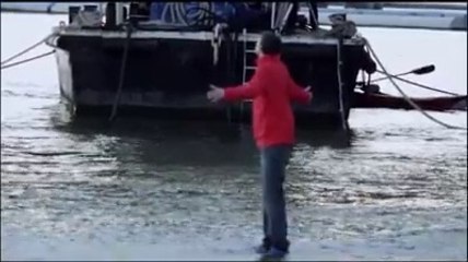 Man walking on water