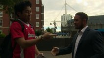 Moment Japanese rugby fan met his sporting hero Shane Williams - BBC News