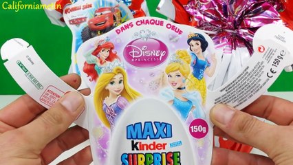 Surprise Eggs Maxi Kinder Surprise Disney Pixar Cars Disney Princess Easter Edition (1080p)