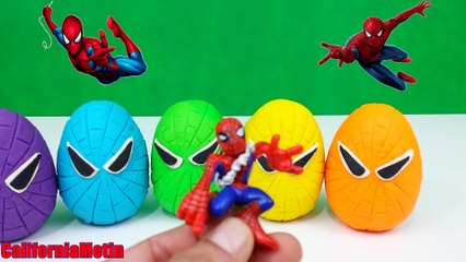 Play-Doh Rainbow Spider-Man Marvel Super Hero Squad Toys Surprise Eggs (1080p)