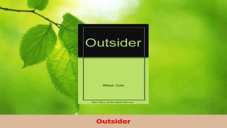 Read  Outsider Ebook Free