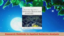 Read  Research Methods in Applied Behavior Analysis Ebook Free