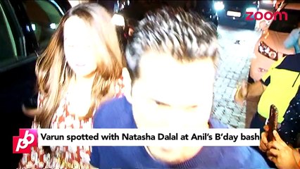 Download Video: Varun Dhawan SPOTTED with Natasha Dalal at Anil Kapoor's B'Day bash  Bollywood Gossip