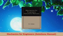 Read  Mechanics for Engineers Solutions Manual EBooks Online