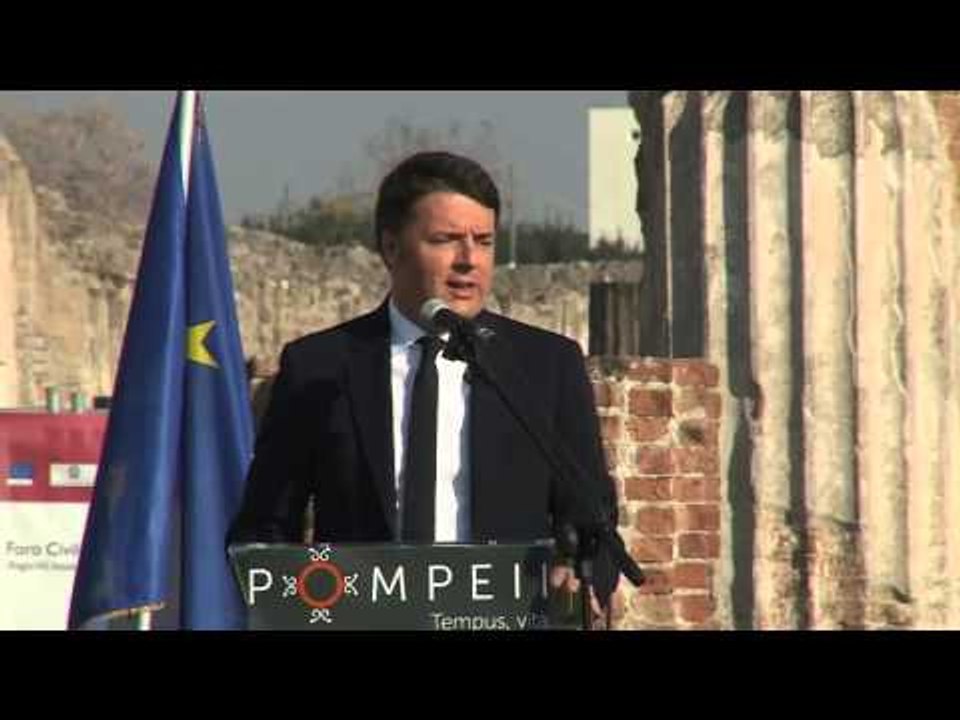 Pompei (NA) - Renzi a Pompei, nella Basilica degli scavi (24.12.15)
