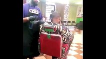 Female barber , straight razor shave , alcohol shower