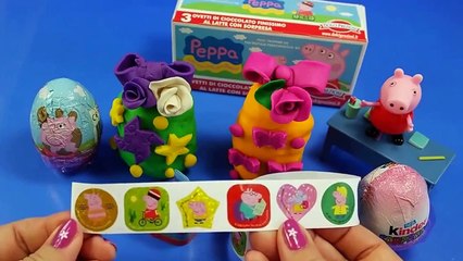 Peppa Pig Giant Egg Surprise --- Peppa Pig Toys --- Giant Surprise Egg Unboxing + Kinder Surprise