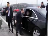 Turkish PM walks to sucide commiting boy talk to him and convinced him to came back - This is what a real PM look like.