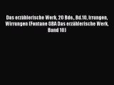 Das erzählerische Werk 20 Bde. Bd.10 Irrungen Wirrungen (Fontane GBA Das erzählerische Werk