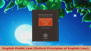 Read  English Public Law Oxford Principles of English Law Ebook Free