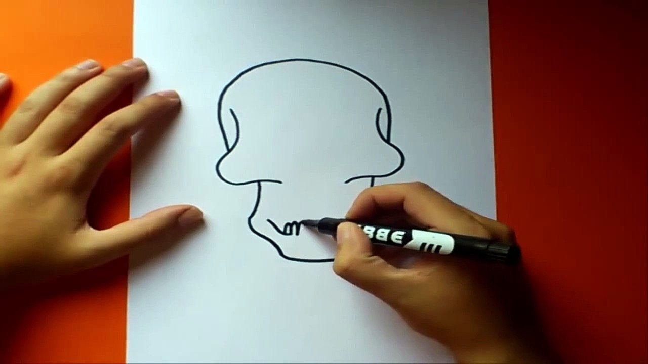 Como dibujar una calavera paso a paso | How to draw a skull