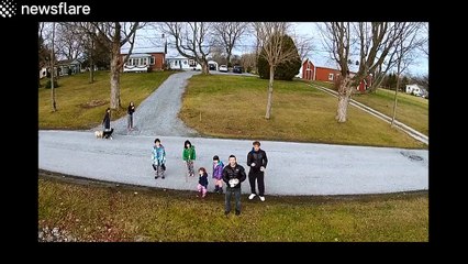 Drone delivers Christmas stocking