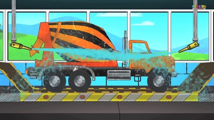 Cement Mixture Truck | Car Wash | Videos for Kids