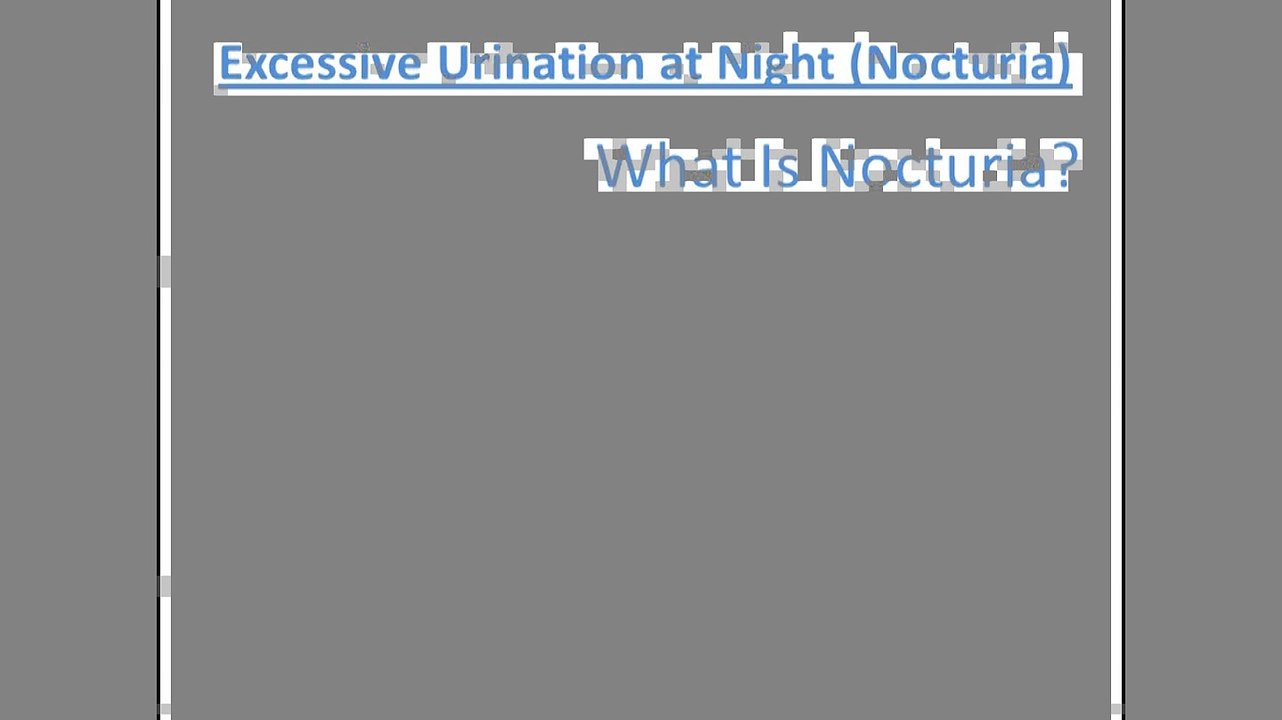 Excessive Urination at Night (Nocturia)