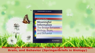 Read  Meaningful Information The Bridge Between Biology Brain and Behavior SpringerBriefs in EBooks Online