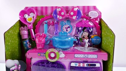 Minnie Mouse Bowtastic Kitchen Play doh Foods - Kids Disney Toy Kitchen Playset Unboxing