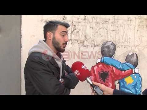 Një grafit për Shqipërinë dhe Kosovën në rrugët e Tiranës- Ora News-Lajmi i fundit