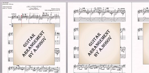 Les Fugitifs (V.Cosma) Sheet music and tabs for guitar SOLO