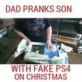 Dad pranks son with fake PS4 on Christmas