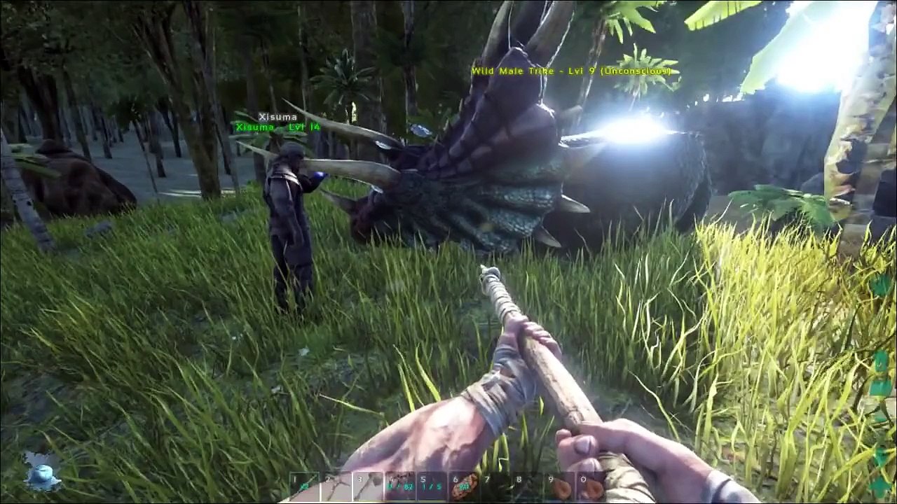 Ark Survival Evolved Ep 04 - Epic Trike Bros -  (Tamed Triceratops & Saddle) !!! (Server Gameplay)