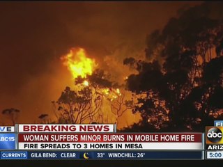 Woman injured in mobile home fire in Mesa