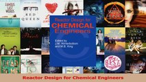PDF Download  Reactor Design for Chemical Engineers Download Full Ebook