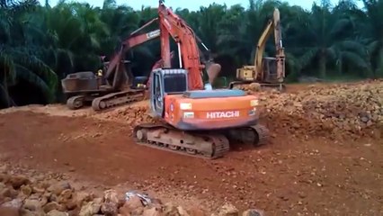 Cat 319D LN climbing onto rail car