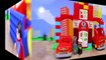 Duplo Lego Spiderman Crashes Truck Superman and Batman Use Fire Truck at Fire Station