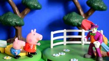 george pig Peppa Pig Episode At The Park Imaginext Batman Joker Spoils the Day !! Kids Story