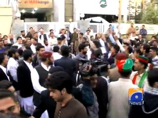 Imran Khan's Karachi visit marred by protests from party workers