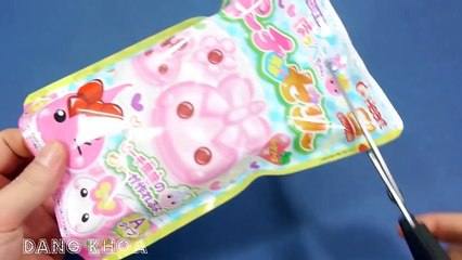 Đồ chơi làm bánh thạch hình mèo Hello Kitty và hoa rất hấp dẫn