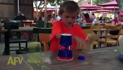 Boy Does See Through Cup Magic Trick