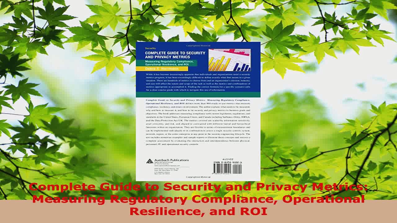 Read  Complete Guide to Security and Privacy Metrics Measuring Regulatory Compliance EBooks Online