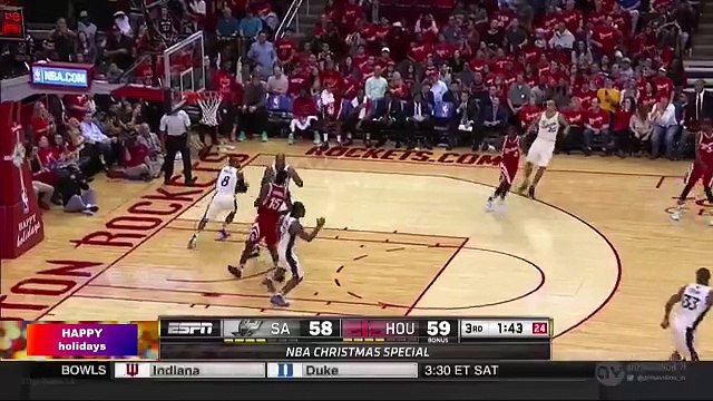 Manu Ginobili Loses His - Spurs vs Rockets - December 25, 2015 - NBA