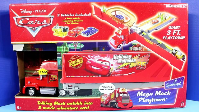 Disney Pixar Cars Mega Mack Playtown With Talking Mack Lightning McQueen Doc Hudson And Be