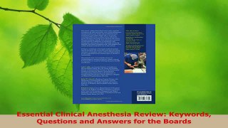 Read  Essential Clinical Anesthesia Review Keywords Questions and Answers for the Boards Ebook Free