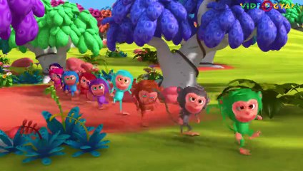 Ten Little Monkeys Nursery Rhymes & Kids Songs  3D Rhymes